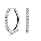 Shared Claw Oval Diamond Hoop Earring - Dracakis Jewellers